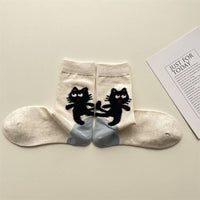 Thumbnail for Adorable Cat Animal Pattern Casual Crew Socks