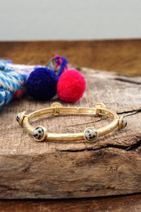 Thumbnail for Jeweled Golden Bangle with semi precious stone dots