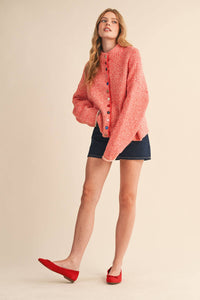 Thumbnail for STRIPED SWEATER CARDIGAN WITH COLORFUL BUTTONS