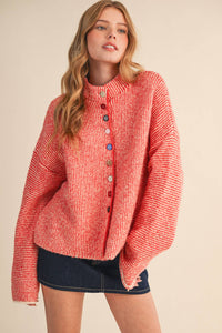Thumbnail for STRIPED SWEATER CARDIGAN WITH COLORFUL BUTTONS