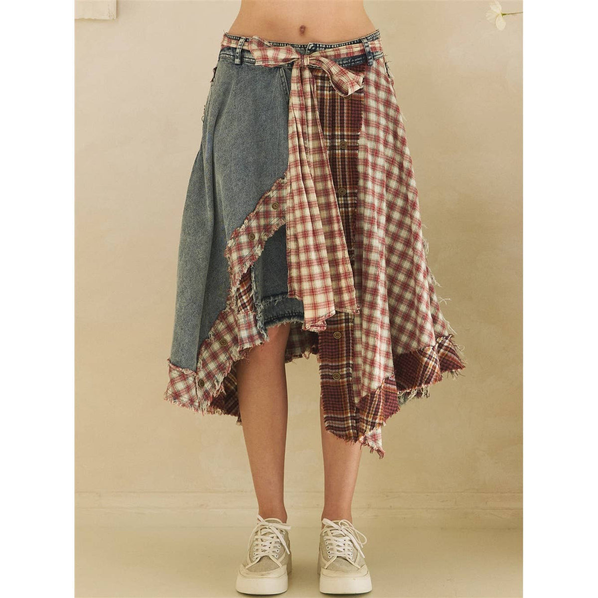 The Rowan Patchwork Denim Skirt
