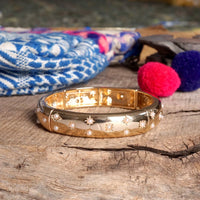 Thumbnail for Gold-Tone Eternity Stretch Bangle – Pearls, Turquoise, or Crystals