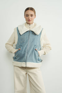 Thumbnail for DENIM SHERPA MIXED VEST