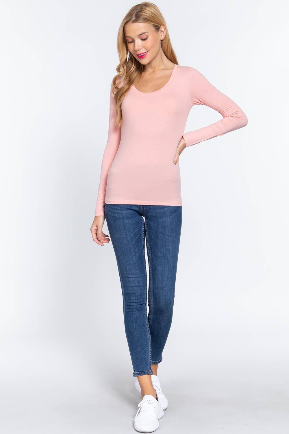 Long Sleeve Scoop Neck Top
