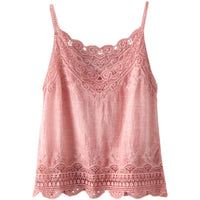 Thumbnail for Lace Trim Camisole Stone Wash Tank Top