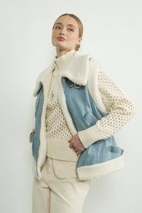 Thumbnail for DENIM SHERPA MIXED VEST