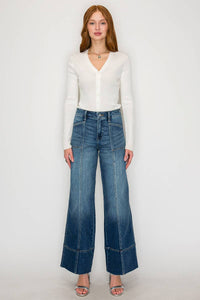 Thumbnail for ECO FRIENDLY FABRIC TUMMY CONTROL PALAZZO JEANS