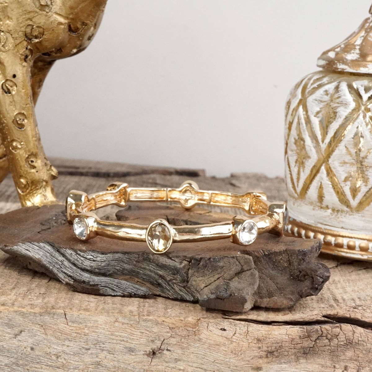 Radiant Stones – Jeweled Stretch Bangle Bracelet