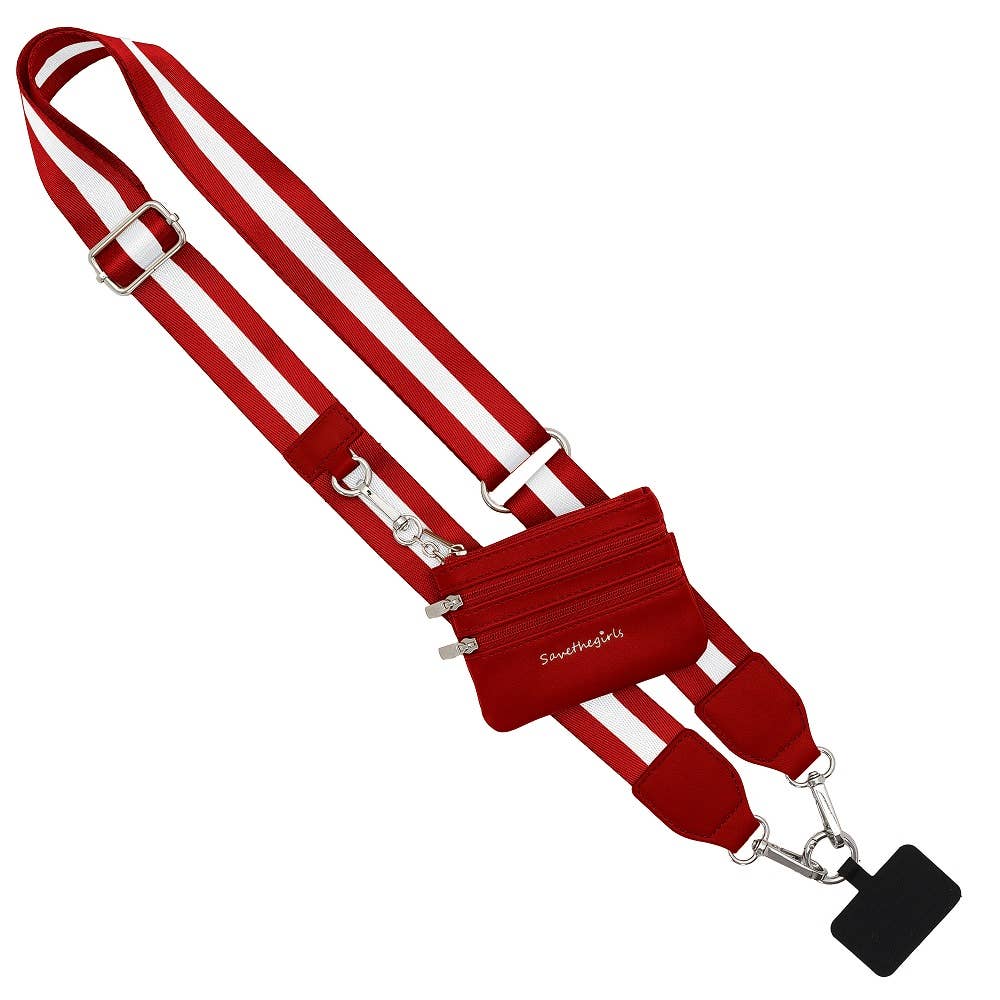 Clip &amp; Go Strap with Zippered Pouch – Bold Stripe Collection