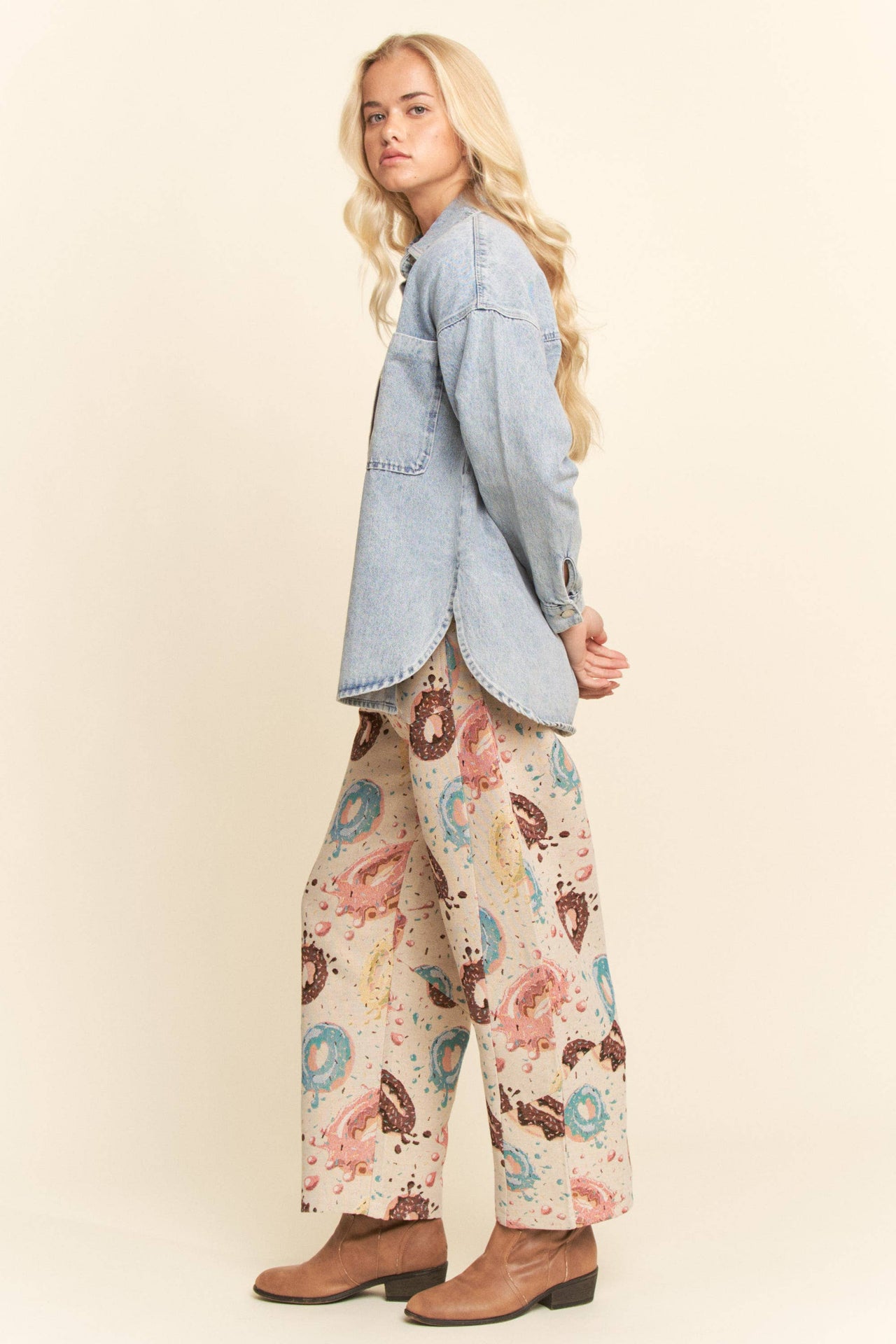 PLUS OVERSIZED DENIM JACKET FRONT CHEST POCKETS