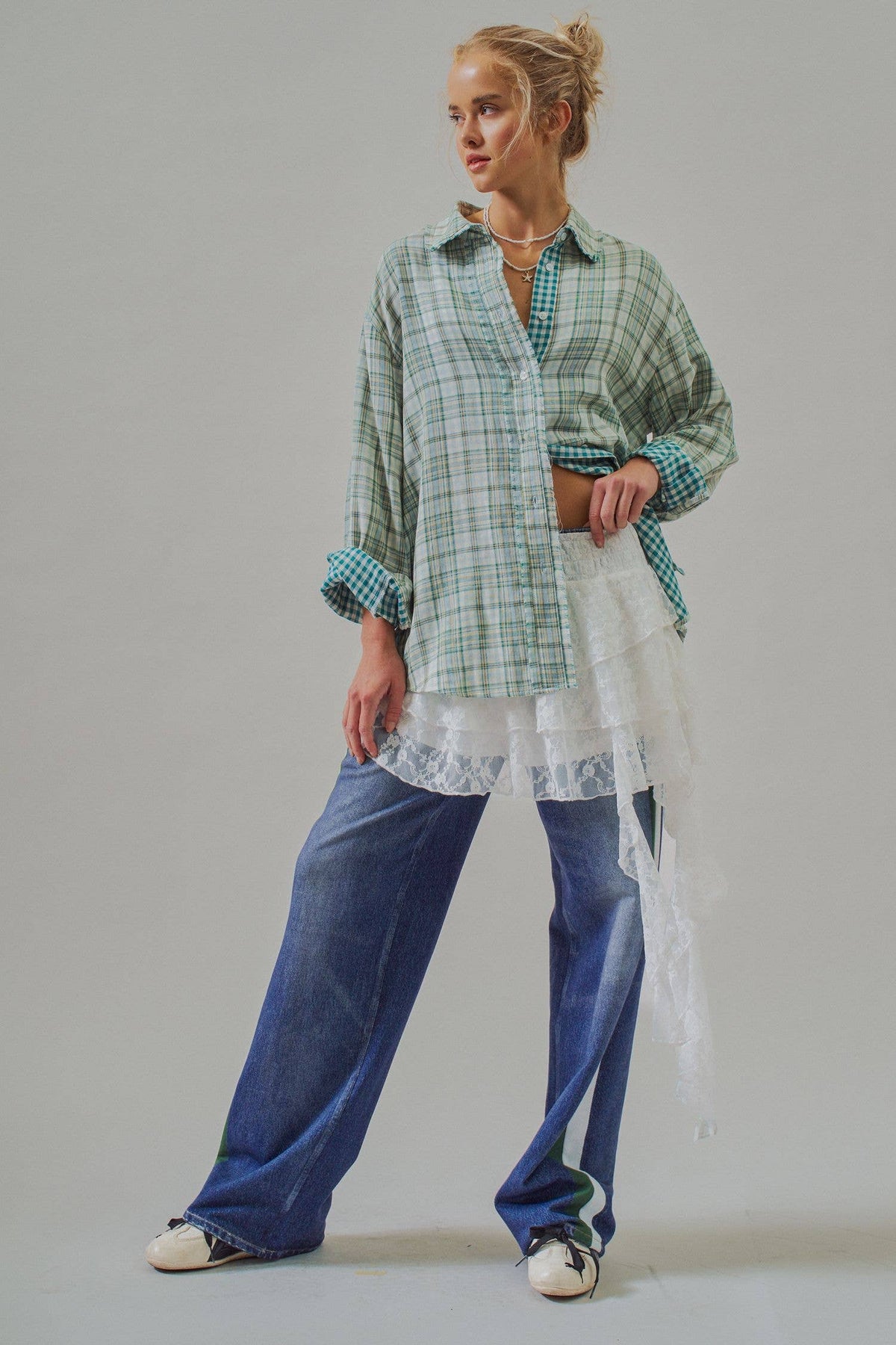 The Élodie Shirt, Reversible Double Gauze Plaid Button Down