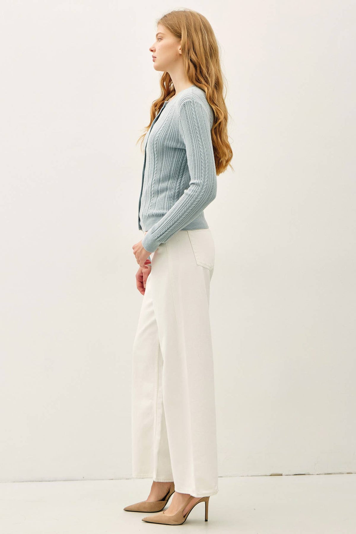 ULTRA SOFT POINTELLE FITTED CARDIGAN