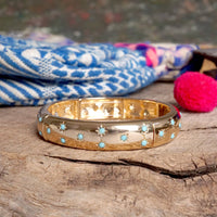 Thumbnail for Gold-Tone Eternity Stretch Bangle – Pearls, Turquoise, or Crystals