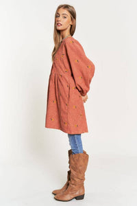 Thumbnail for Plus Corduroy Quilted Mini Dress