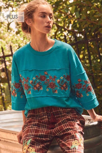 Thumbnail for The Maribel Floral Knit Top-Plus