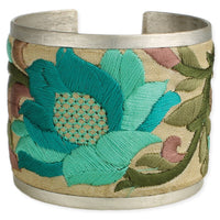 Thumbnail for Turquoise Flower Embroidered Elegance Cuff Bracelet