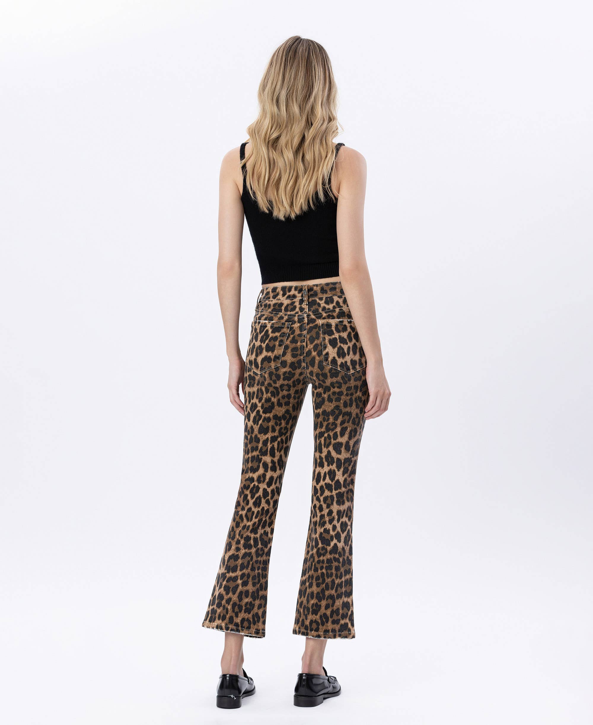 The Romy Leopard Kick Flare Jean