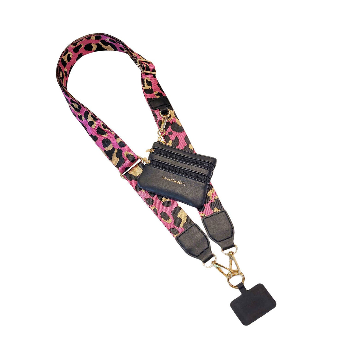 Clip &amp; Go Crossbody Strap with Pouch - Leopard Collection