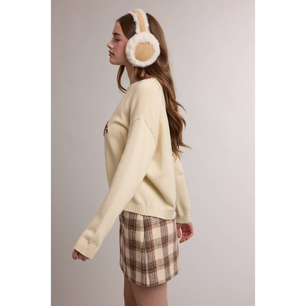 CHRISTMAS TREE CAR GRAPHIC KNIT SWEATER / WL26-14078