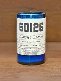 Thumbnail for CUSTOM Zip Code Candle - Upcycled Small Cobalt Blue Bottle