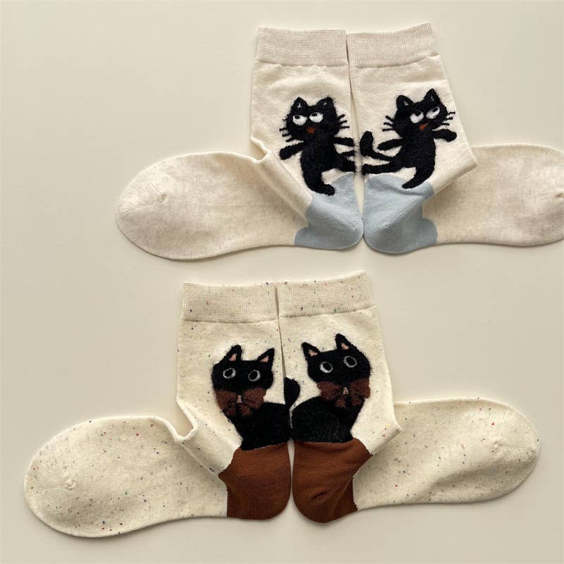 Adorable Cat Animal Pattern Casual Crew Socks