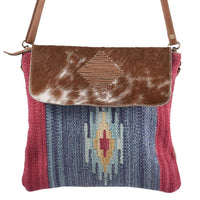 Thumbnail for Red And Blue Crossbody Leather Closure Bag