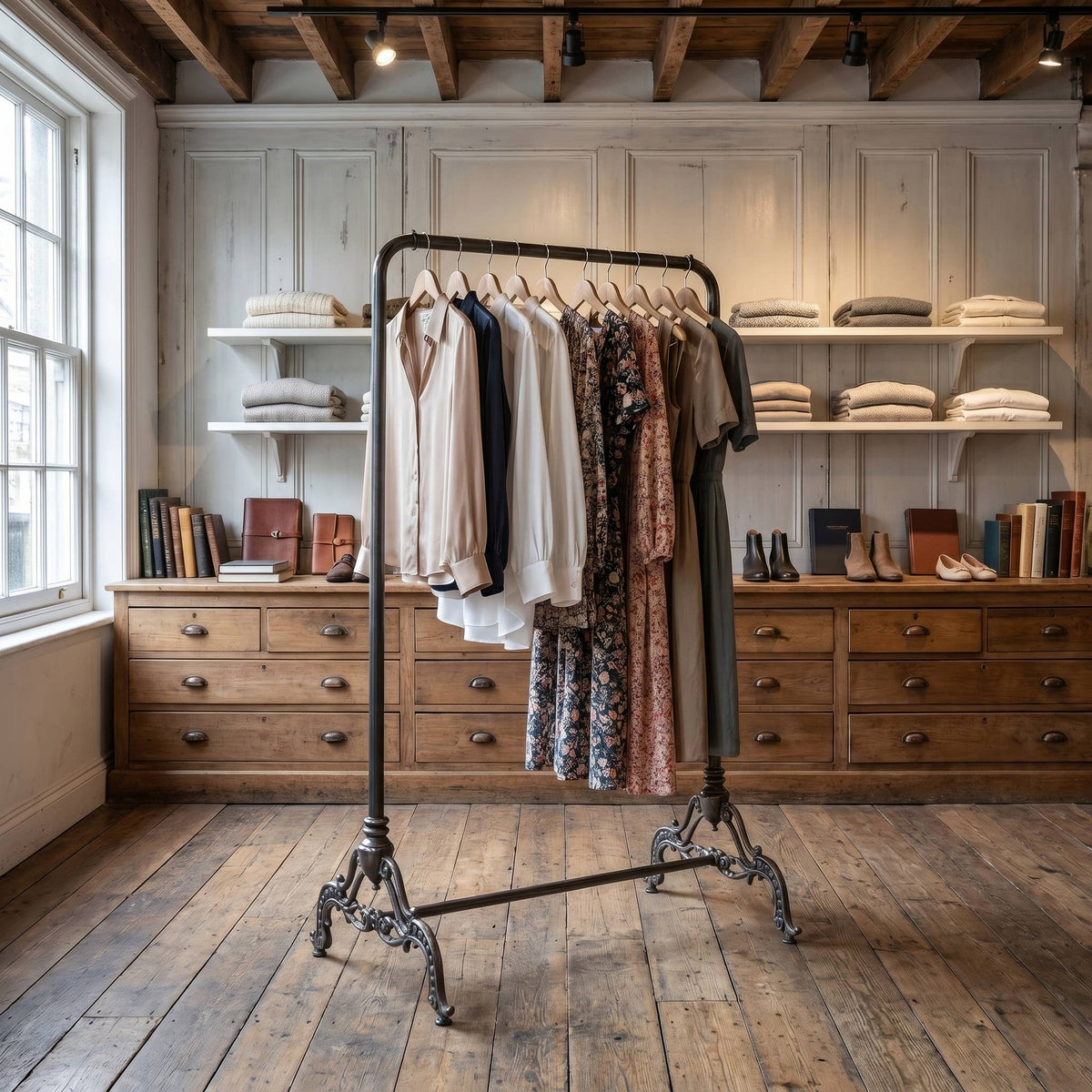 Black Iron Floor Rack