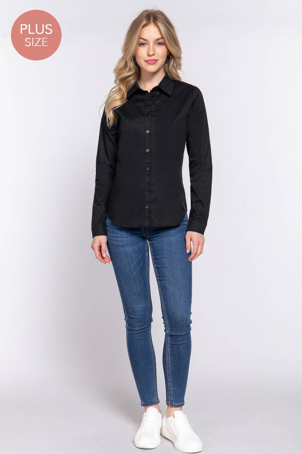 The Vivienne Shirt - Curvy, Stretch Cotton Button Down