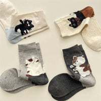 Thumbnail for Adorable Cat Animal Pattern Casual Crew Socks