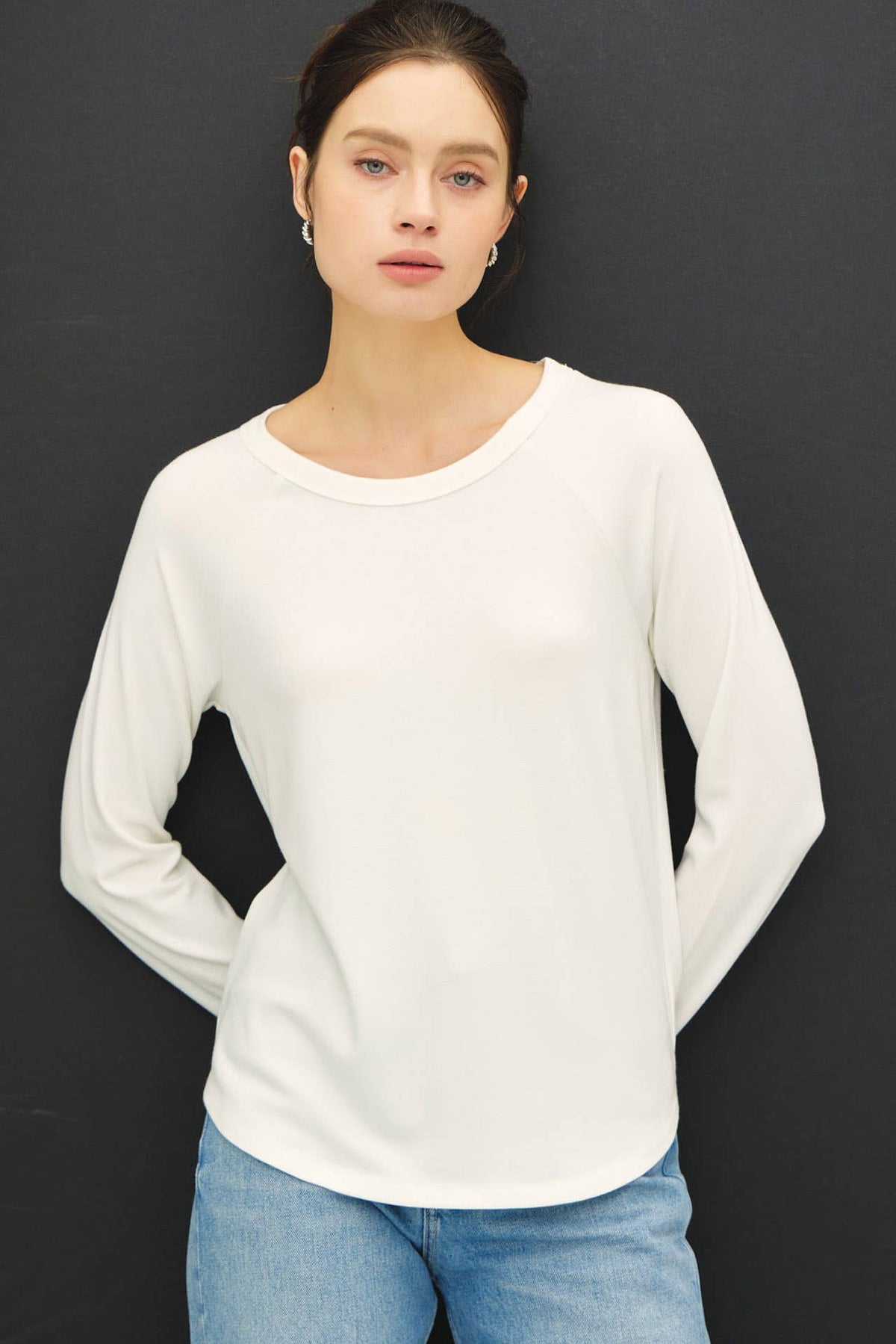 SOFT JERSEY RAGLAN LONG SLEEVE TOP