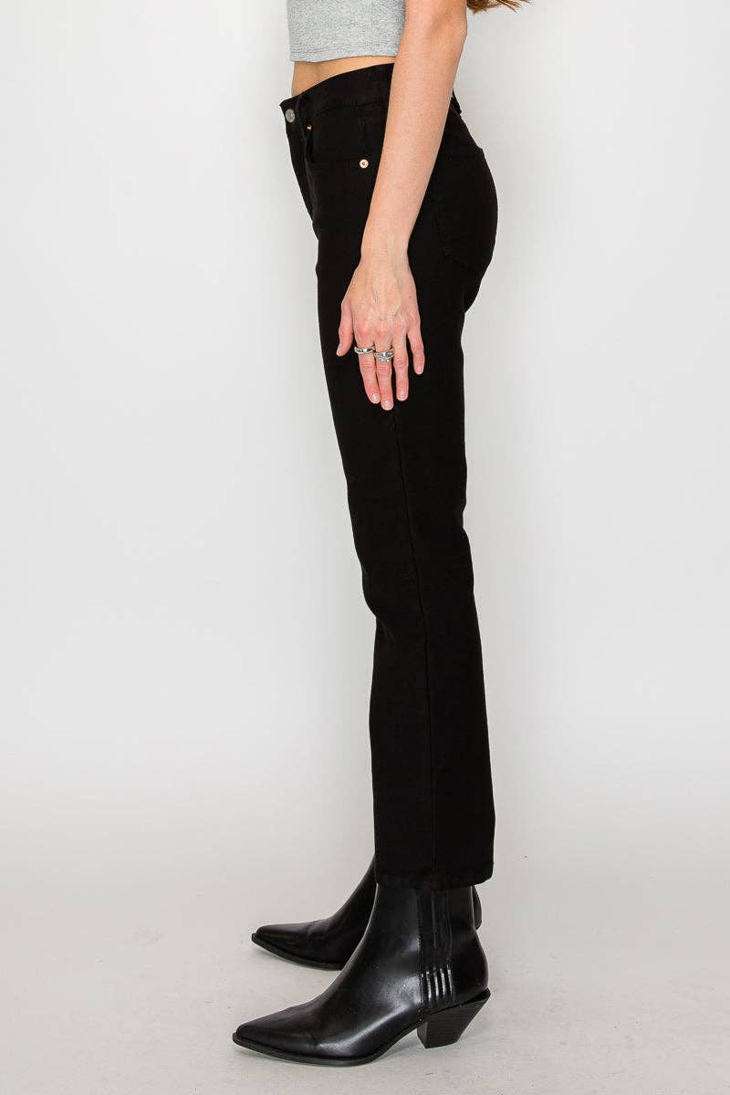 HIGH RISE TUMMY CONTROL ANKEL SLIM STRAIGHT PFD JEANS