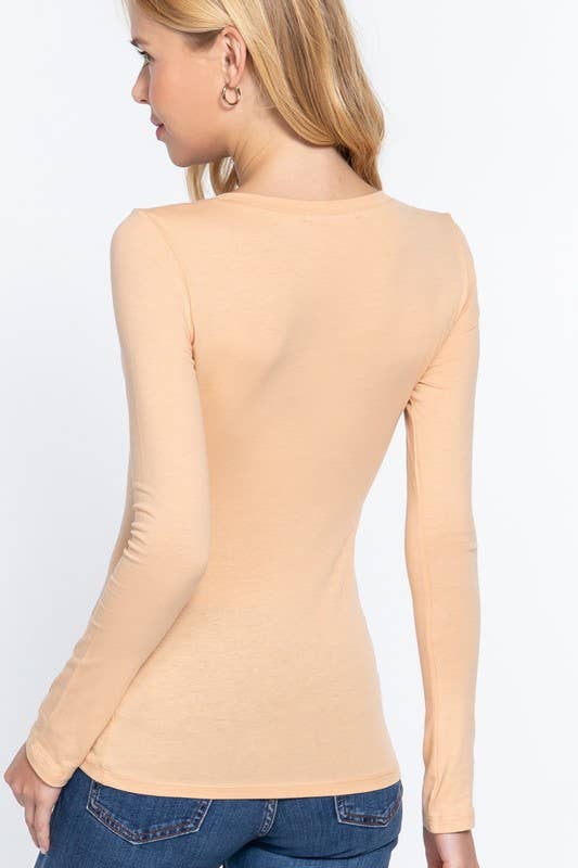 Long Sleeve Scoop Neck Top