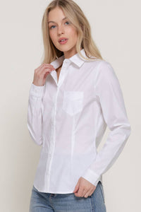 Thumbnail for Long Sleeve Button Down Stretch Poplin Shirt