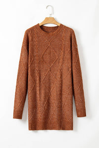 Thumbnail for Grace Cable Knit Loose Fit Knit Sweater Dress