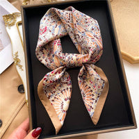 Thumbnail for Vintage Print Silk Scarf