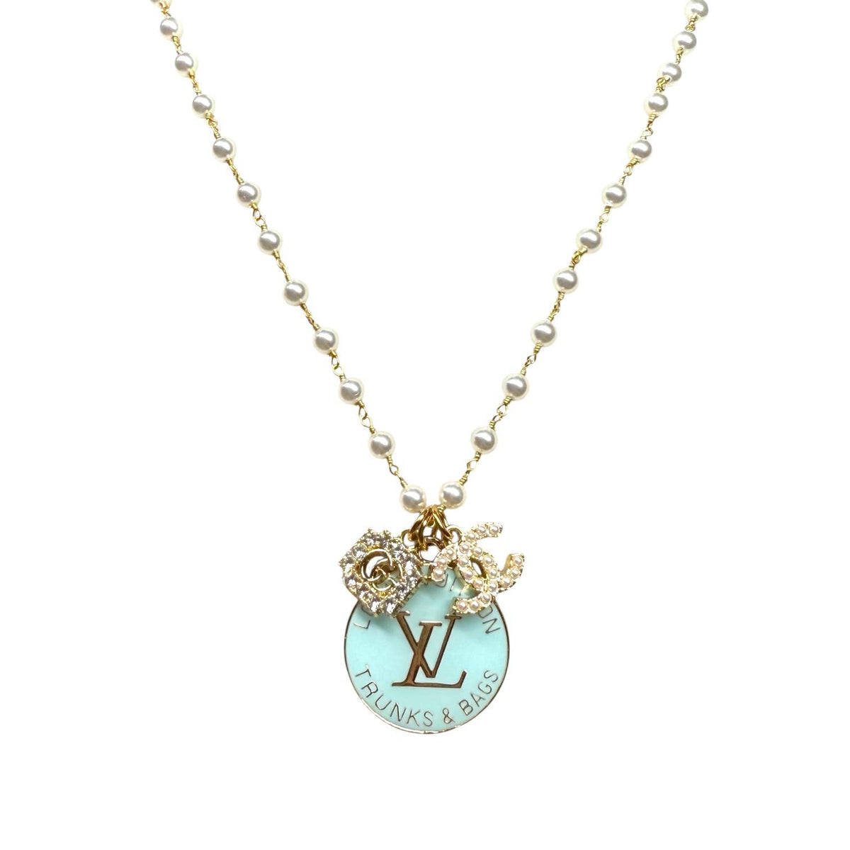 Repurposed Vintage Pearl Rhinestone Necklace