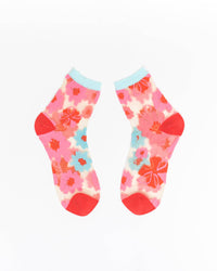 Thumbnail for Ribbon Roses Sheer Ankle Sock