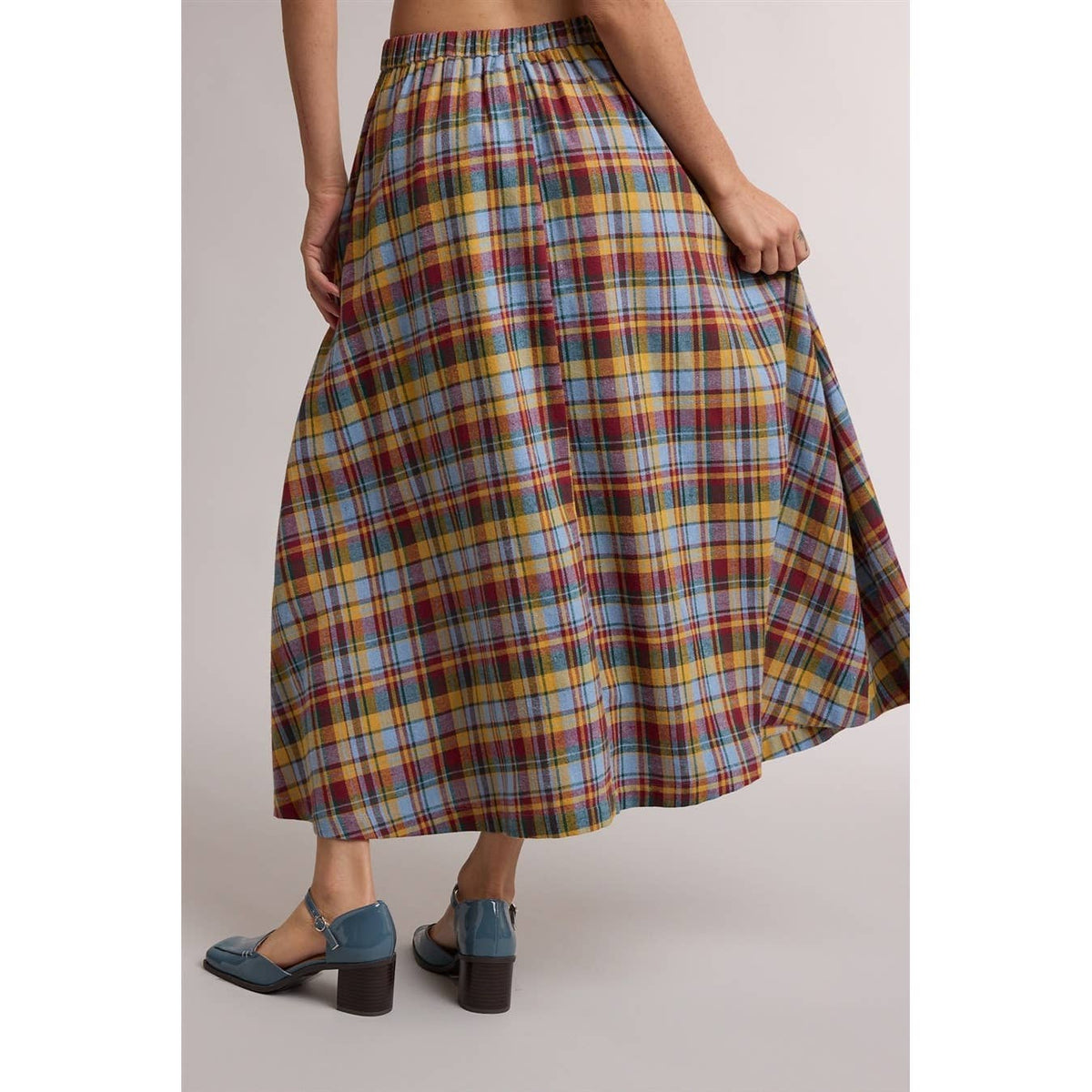 PLAID A-LINE MIDI SKIRT / WL26-13256