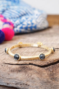 Thumbnail for Jeweled Golden Bangle with semi precious stone dots