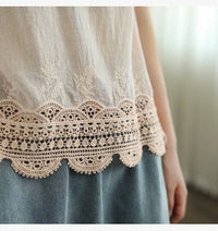 Thumbnail for Lace Trim Camisole Stone Wash Tank Top