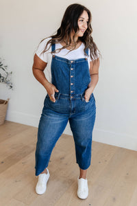 Thumbnail for Judy Blue High Rise Crop Wide Leg Denim Overalls