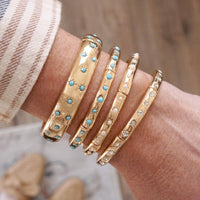 Thumbnail for Gold-Tone Eternity Stretch Bangle – Pearls, Turquoise, or Crystals