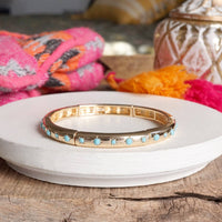 Thumbnail for Gold-Tone Eternity Stretch Bangle – Pearls, Turquoise, or Crystals