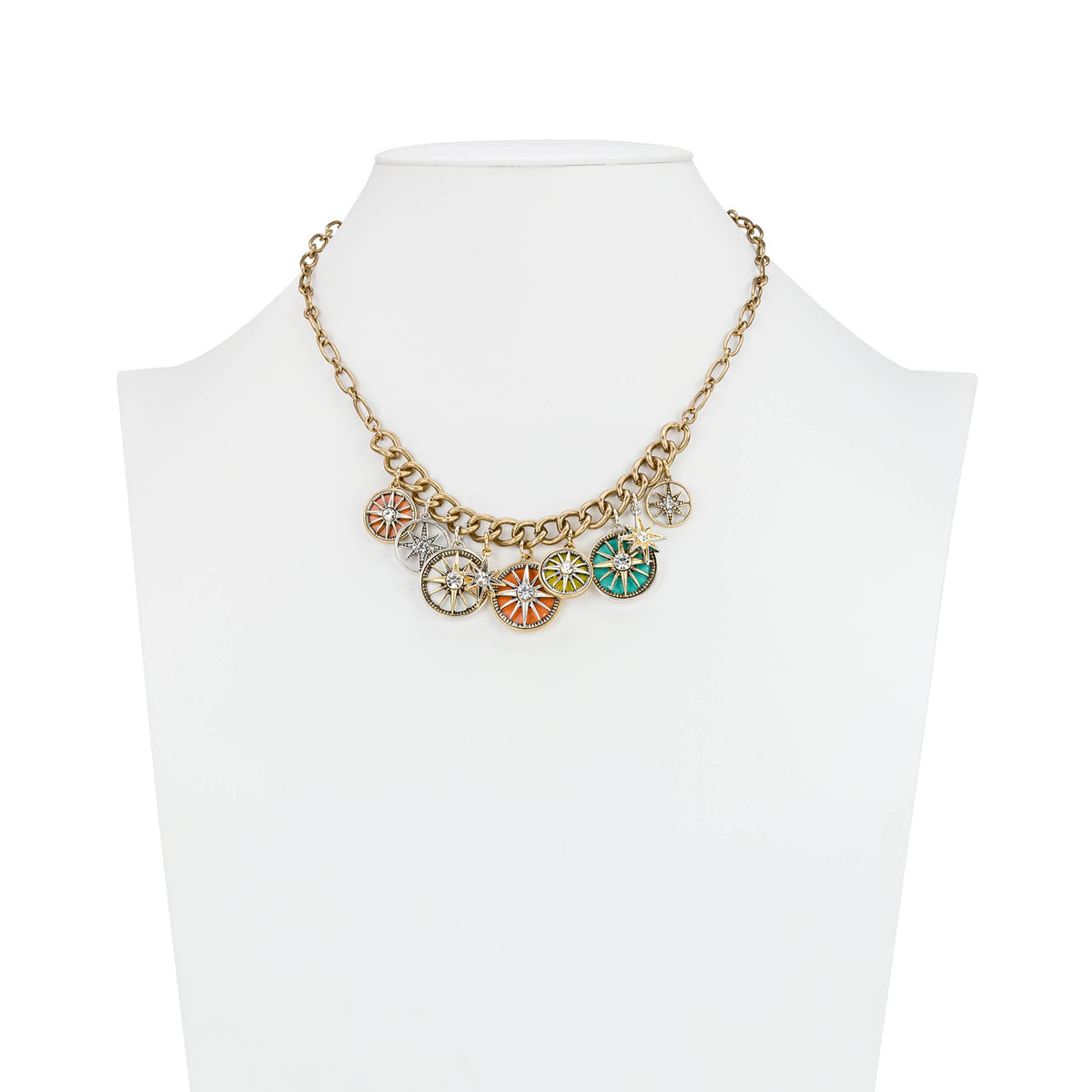 Charm Necklace - Colored Compass Collection