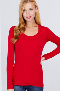 Thumbnail for Long Sleeve Scoop Neck Top