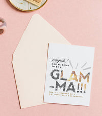 Thumbnail for Grandma Glamma, New Baby Greeting Card and Celebration Card