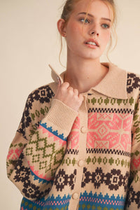 Thumbnail for FAIR ISLE SWEATER CARDIGAN