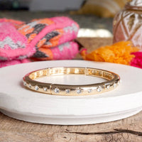 Thumbnail for Gold-Tone Eternity Stretch Bangle – Pearls, Turquoise, or Crystals