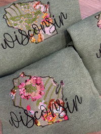 Thumbnail for Floral Wisconsin Sequin Sweatshirt