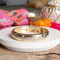 Thumbnail for Gold-Tone Eternity Stretch Bangle – Pearls, Turquoise, or Crystals